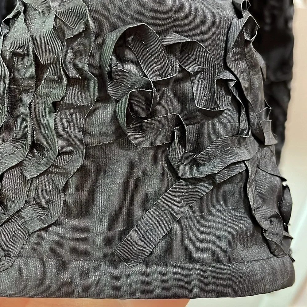 Adrianna Papell Fit and Flare Swirl Rosette Mini Dress - Size 4P